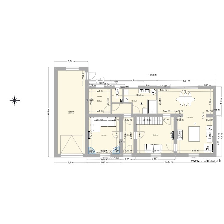 richebourg origine. Plan de 16 pièces et 194 m2