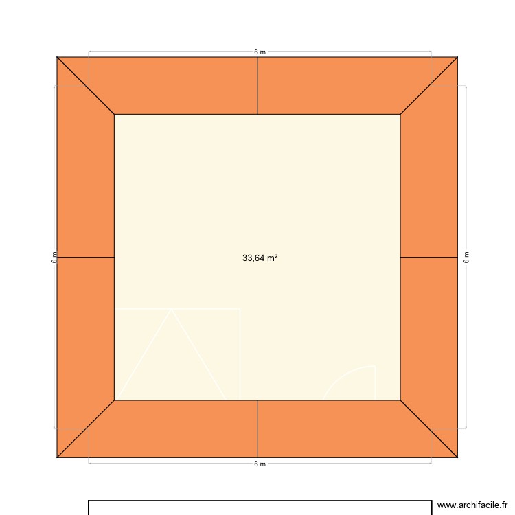 Garage. Plan de 1 pièce et 34 m2