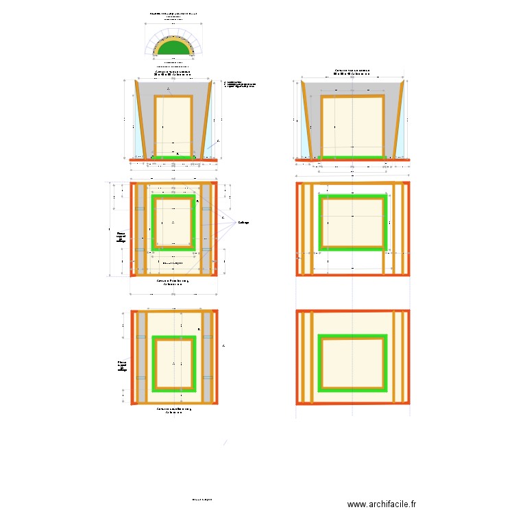 Colombarium 3. Plan de 33 pièces et 282 m2