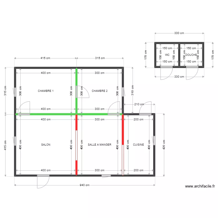 PLAN DE MAISON JOARY 2. Plan de 7  et 62 m²