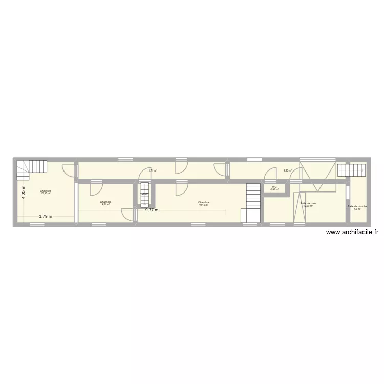 THYNES Etage 1. Plan de 9  et 84 m²