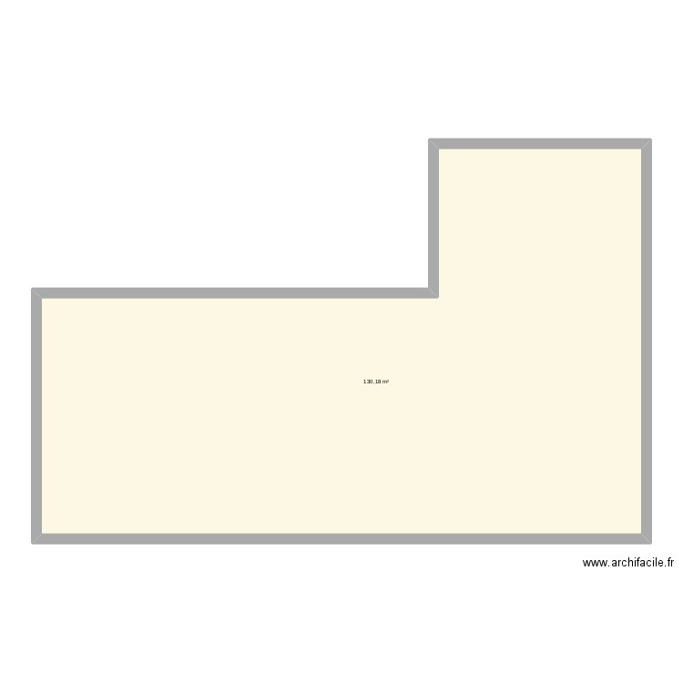 plan 1 en L. Plan de 1 pièce et 130 m2