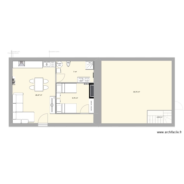 Salon Gîte Marthe et Marie. Plan de 9 pièces et 171 m2