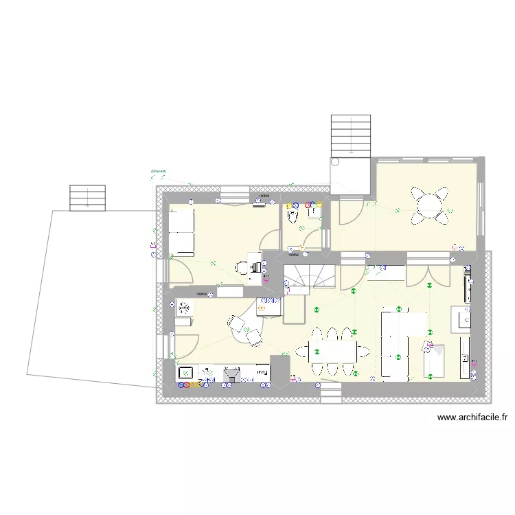 Etage. Plan de 10  et 173 m²