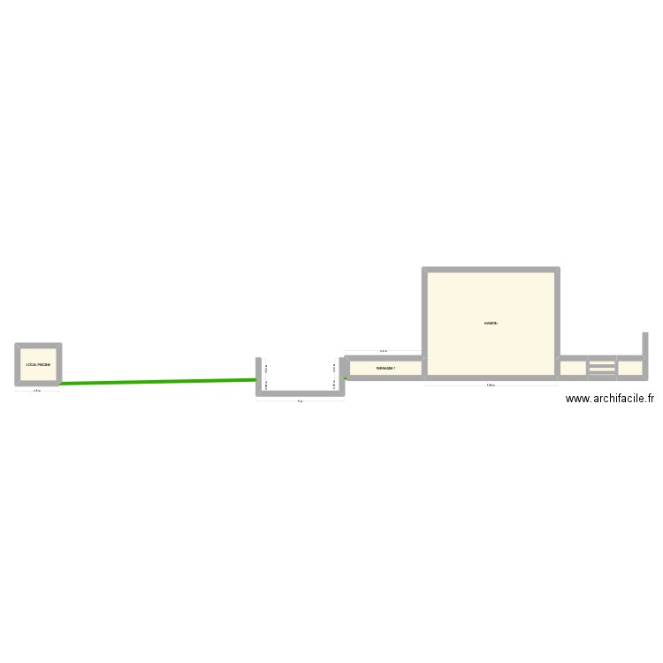 coupe projet. Plan de 8 pièces et 55 m2