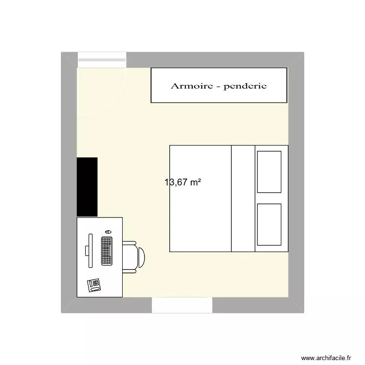chambre hugo. Plan de 
