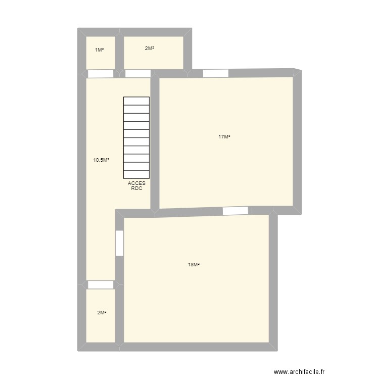 RDC GALLAIT. Plan de 6 pièces et 50 m2