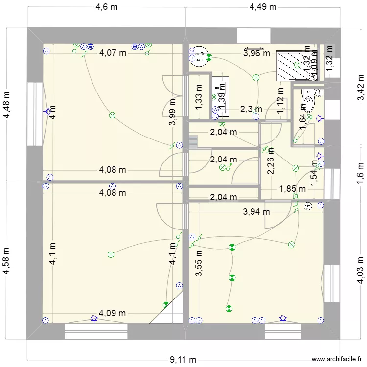 plan maison 3 bornes electricit&eacute;. Plan de 