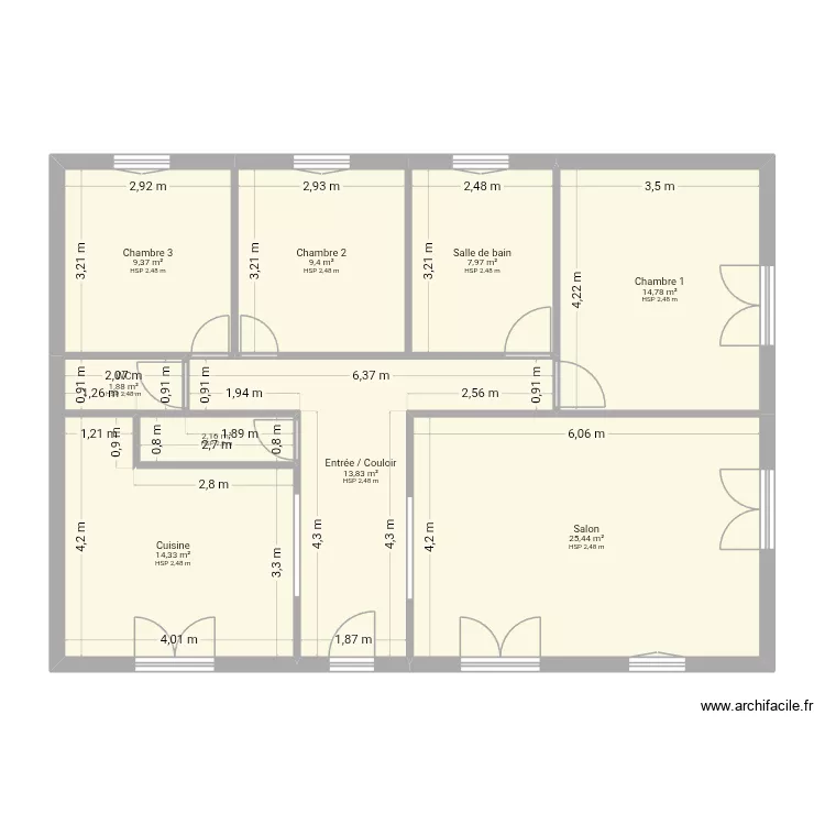Babeth fleac. Plan de 9  et 99 m²