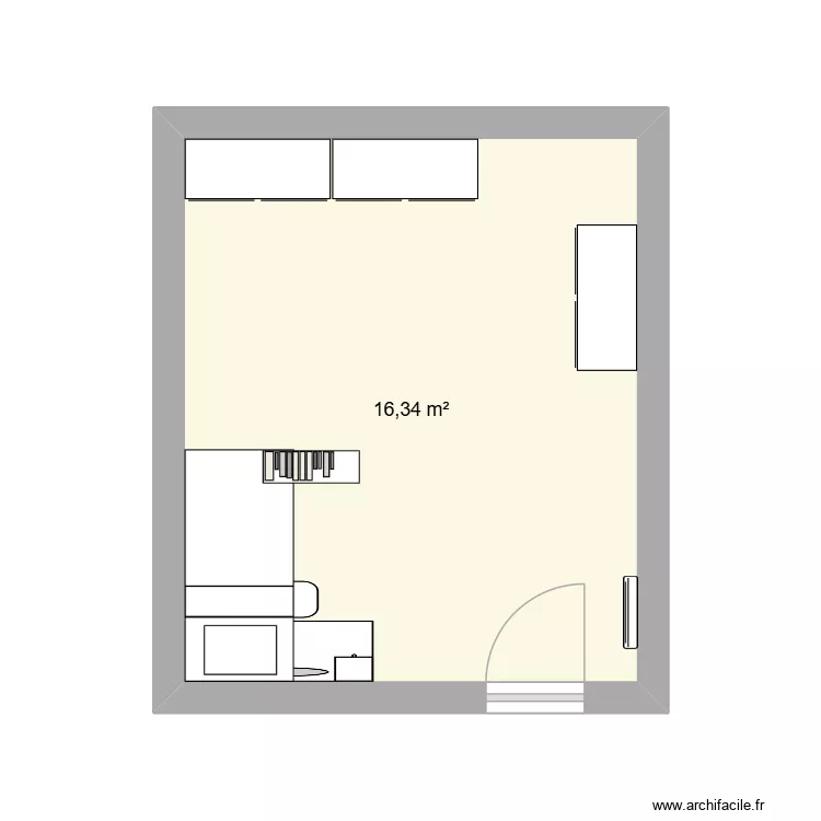 ch baz. Plan de 1  et 16 m²