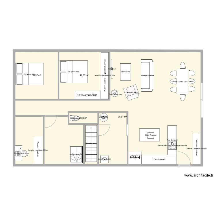 MAISON 1. Plan de 8 pièces et 106 m2