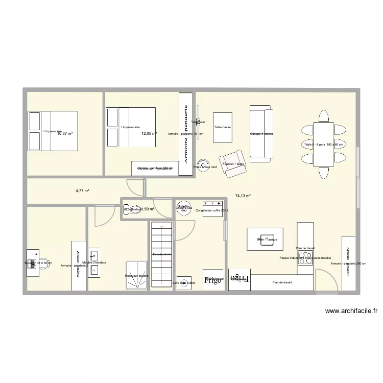 MAISON 1. Plan de 5 pièces et 103 m²