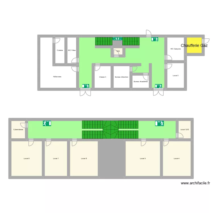 Try Charly. Plan de 22  et 162 m²