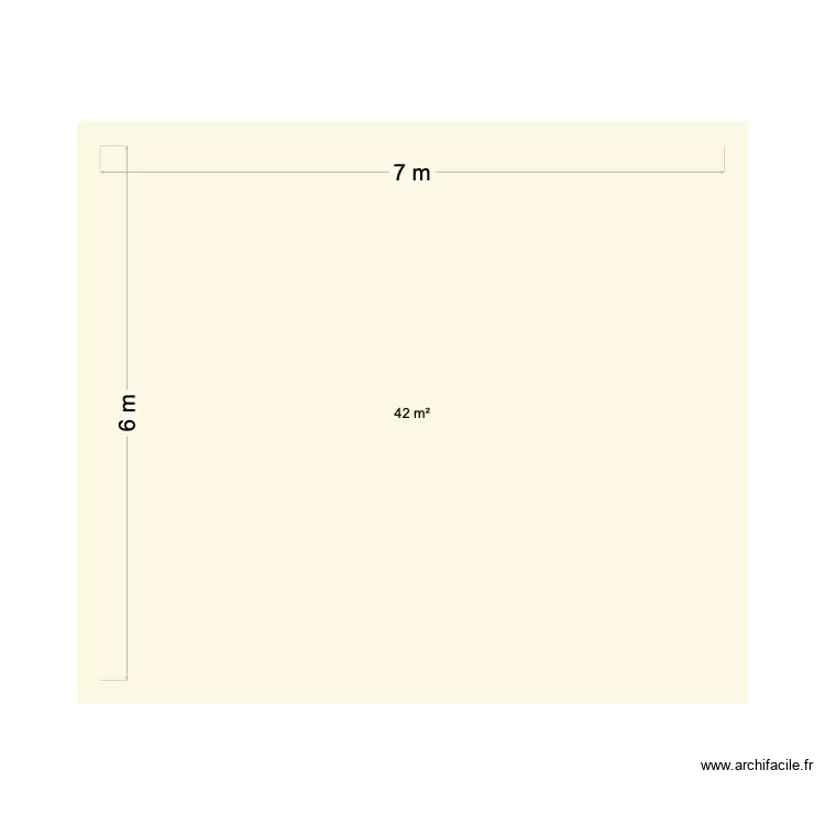 Plan garage vue de haut. Plan de 1  et 42 m²
