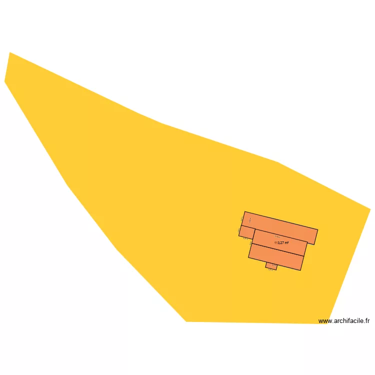 toiture maison. Plan de 1 pièce et 113 m²