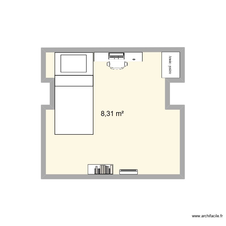 chambre de rose. Plan de 0 pièce et 0 m2