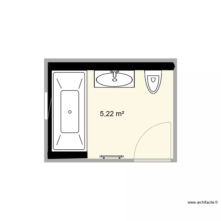 troffigue. Plan de 1 pièce et 5 m²