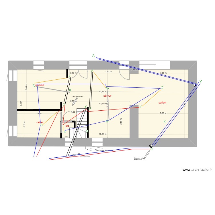 RDC &eacute;clairage. Plan de 0 pièce et 0 m2