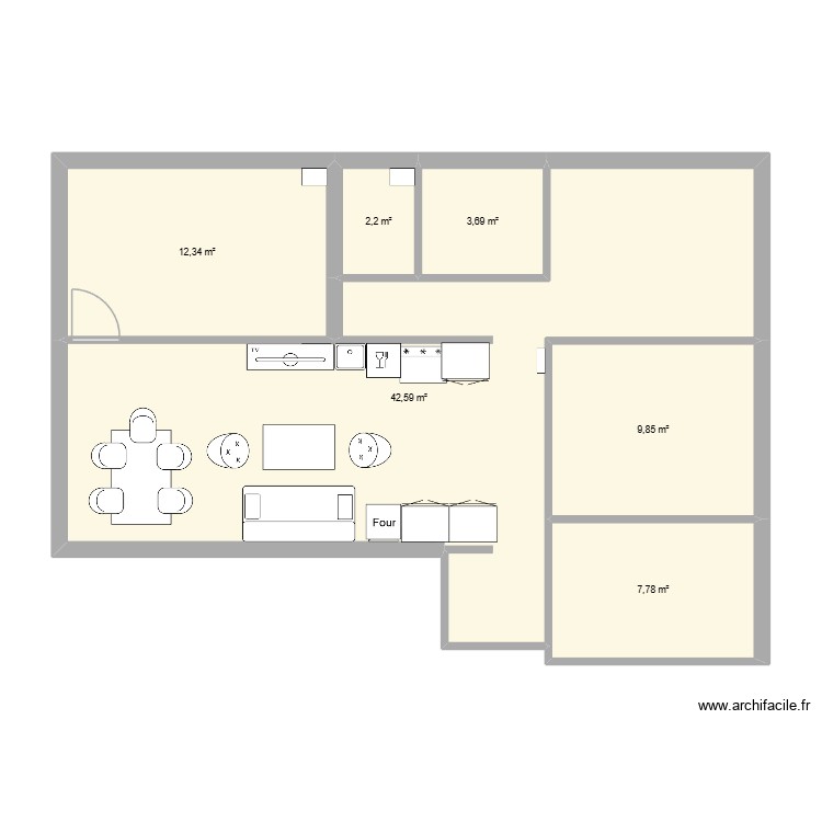 Appart x. Plan de 0 pièce et 0 m2