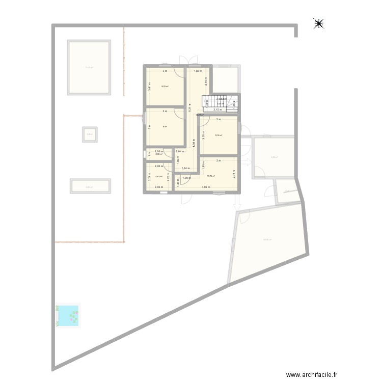 Maison-electricite. Plan de 15 pièces et 186 m2