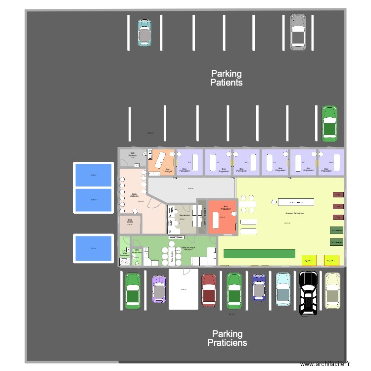 Cabinet Poissac archi. Plan de 24 pièces et 1394 m2