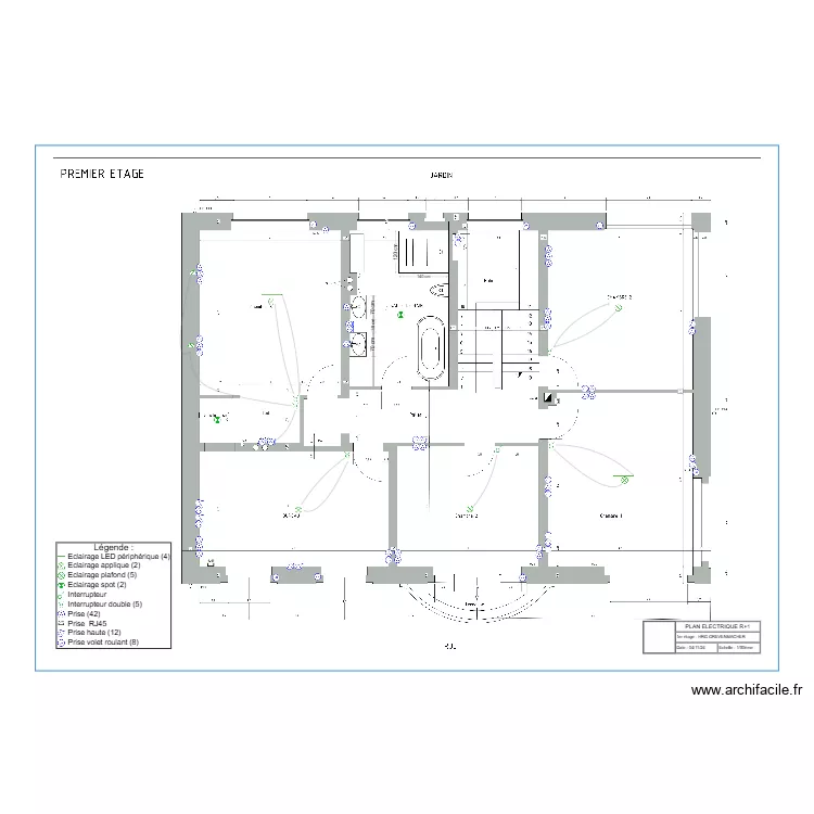 PLAN R+1 ELEC - HRG - GREVENMACHER. Plan de 