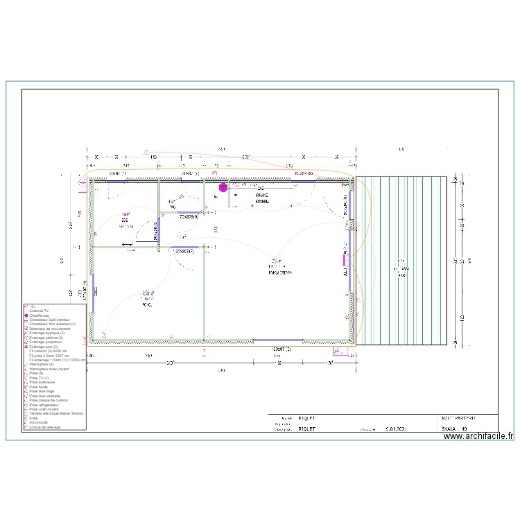 plan électricité. Plan de 0 pièce et 0 m2