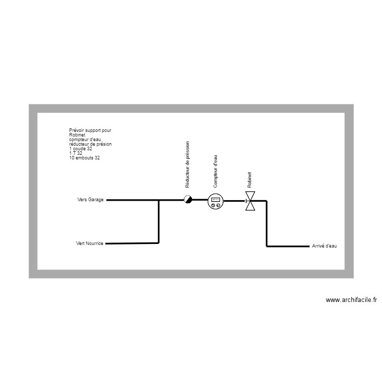 LEPAUVRE Pierre Maison Parigné Plombrie . Plan de 1 pièce et 44 m2