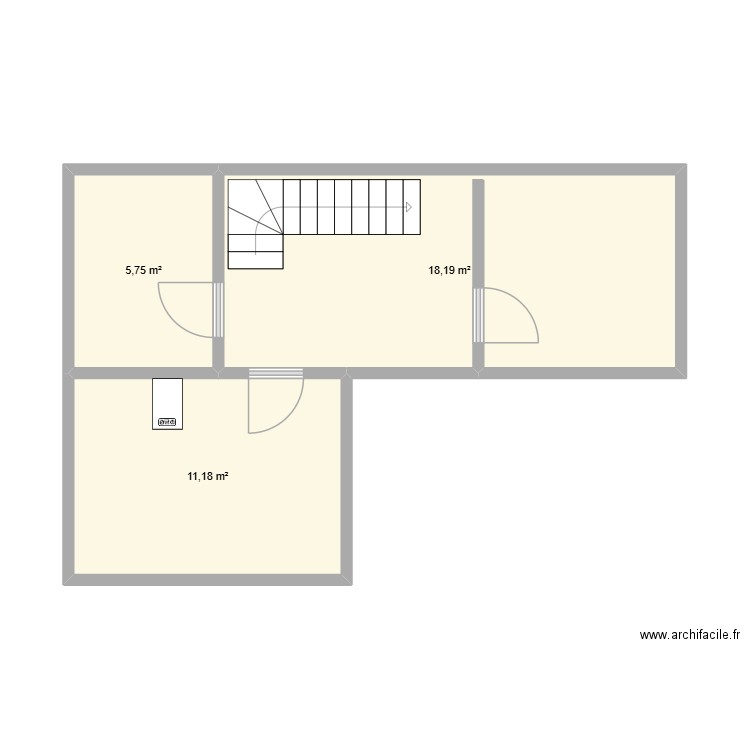 spl cave. Plan de 3 pièces et 35 m2