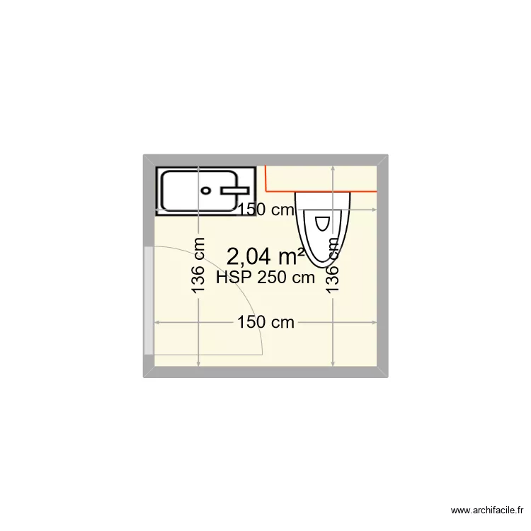 DILLINGER WC RDC. Plan de 