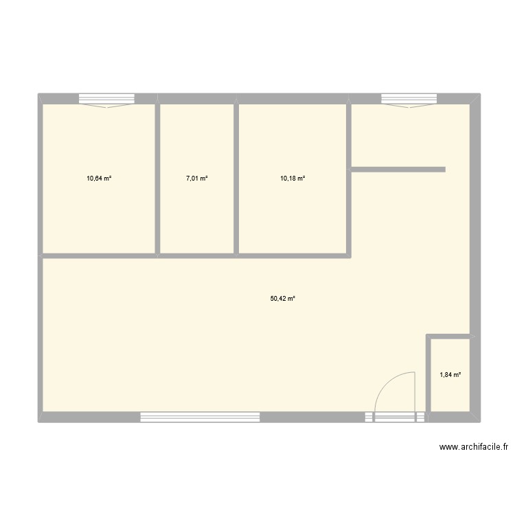 marc. Plan de 5 pièces et 80 m2