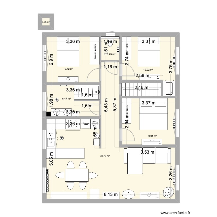 maison aubou&eacute; &eacute;tage. Plan de 0 pièce et 0 m2