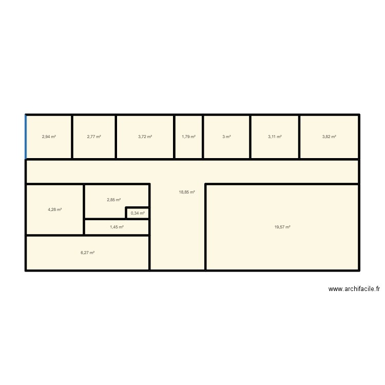 maison junior. Plan de 14 pièces et 75 m2
