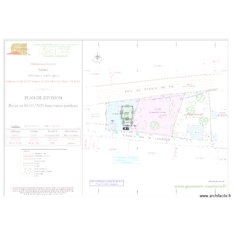Maison Lampèze R+1 garage OUEST. Plan de 2 pièces et 72 m2