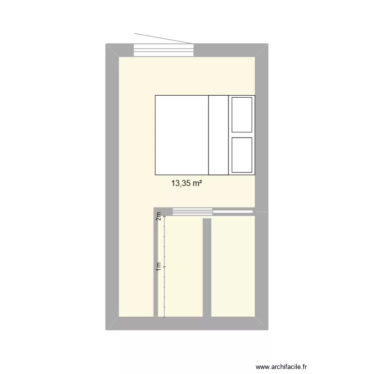 CHAMBRES PARENTS. Plan de 1  et 13 m²