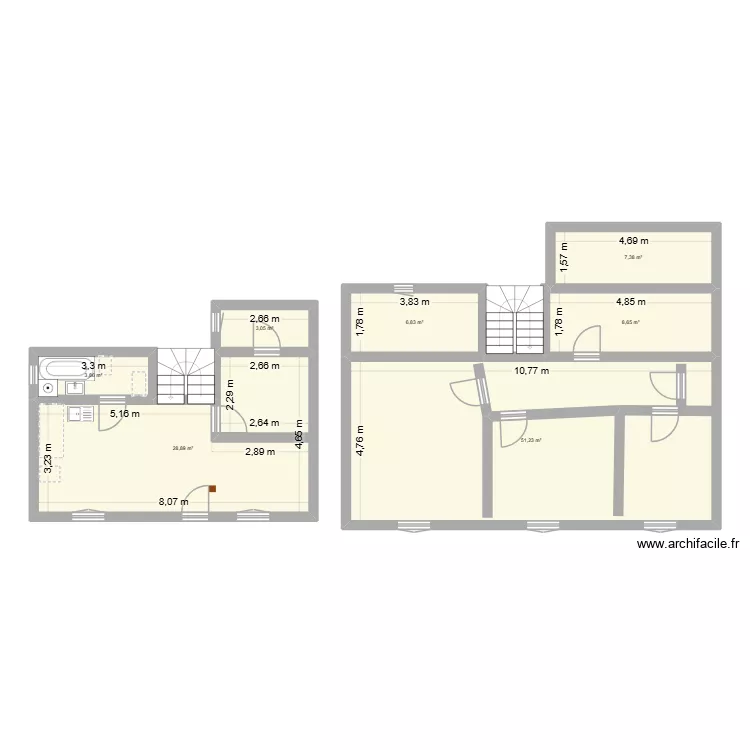 MOL. Plan de 7 pièces et 110 m²