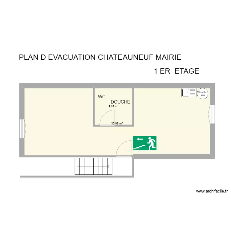 87 CHATEAUNEUF-LA-FORET (Mairie) 1er &eacute;tage. Plan de 