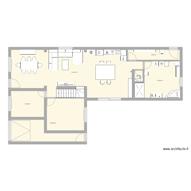 chez moi. Plan de 6 pièces et 114 m2