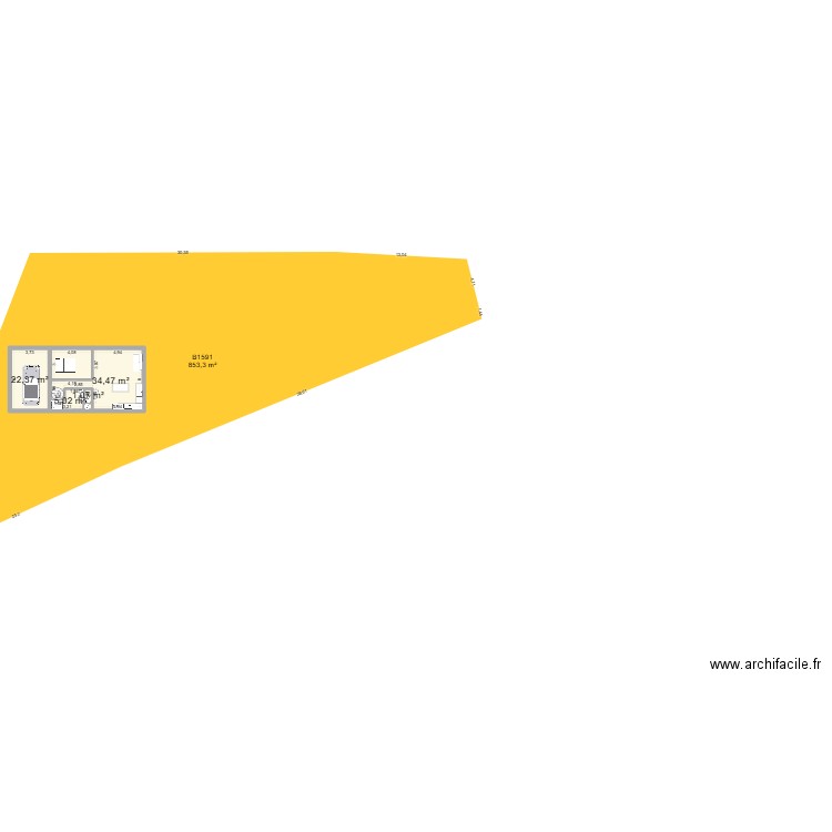 JP2. Plan de 6 pièces et 76 m2