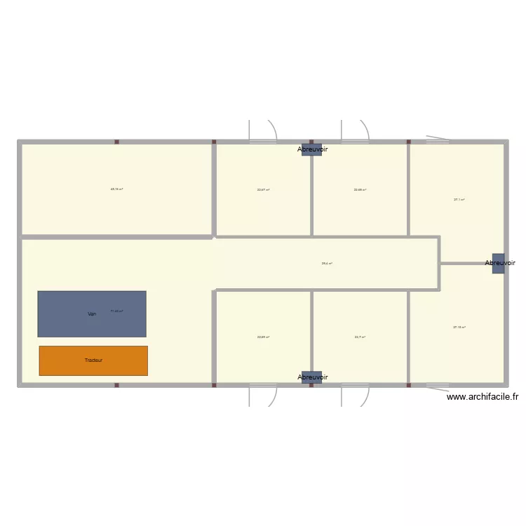 Batiumentvougy6. Plan de 11  et 589 m²