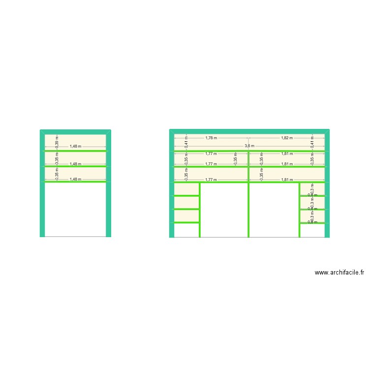 PLACARD SAGELAT bis. Plan de 14 pièces et 7 m2