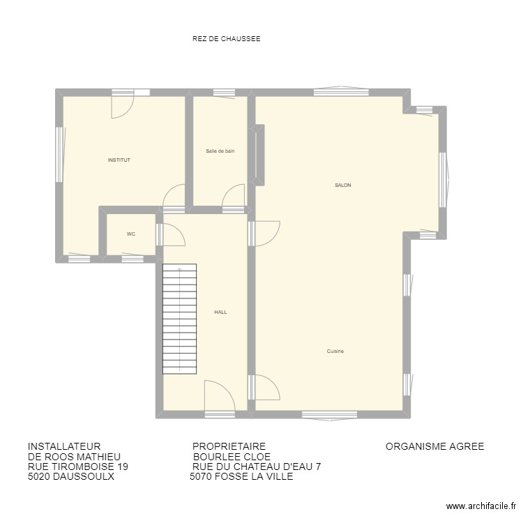 REZ CLOE BOURLEE. Plan de 0 pièce et 0 m2