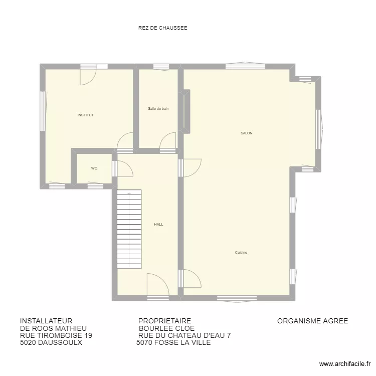 REZ CLOE BOURLEE. Plan de 