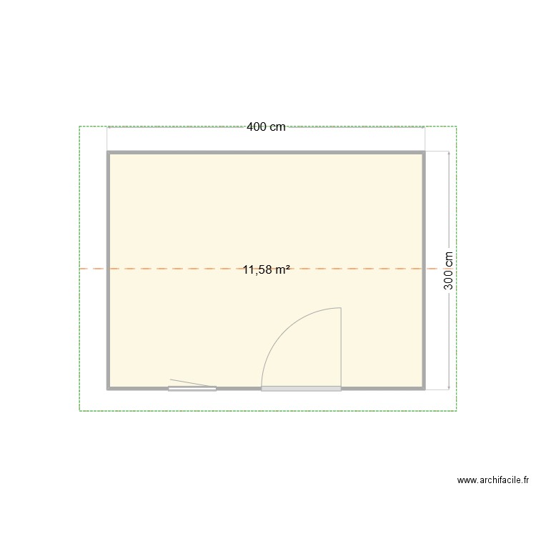 Cabane de jardin. Plan de 1 pièce et 12 m2