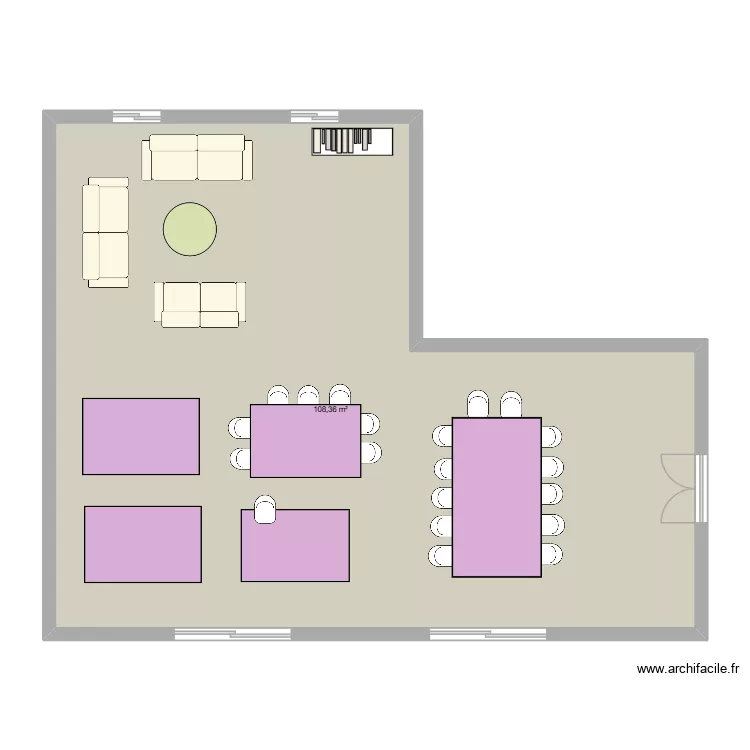 R&eacute;novation de restauration. Plan de 1  et 108 m²