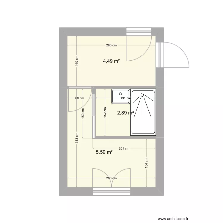 Parents A. Plan de 3 Pièces et 13 m² Parents A. Plan de 3 Pièces et 13 m²