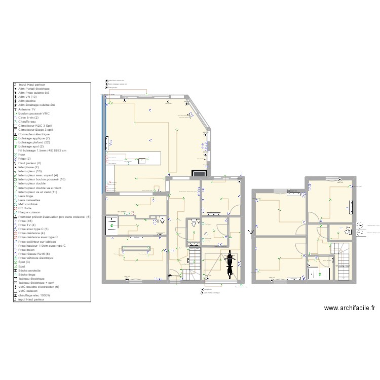 Maison stéphane prises. Plan de 17 pièces et 163 m2