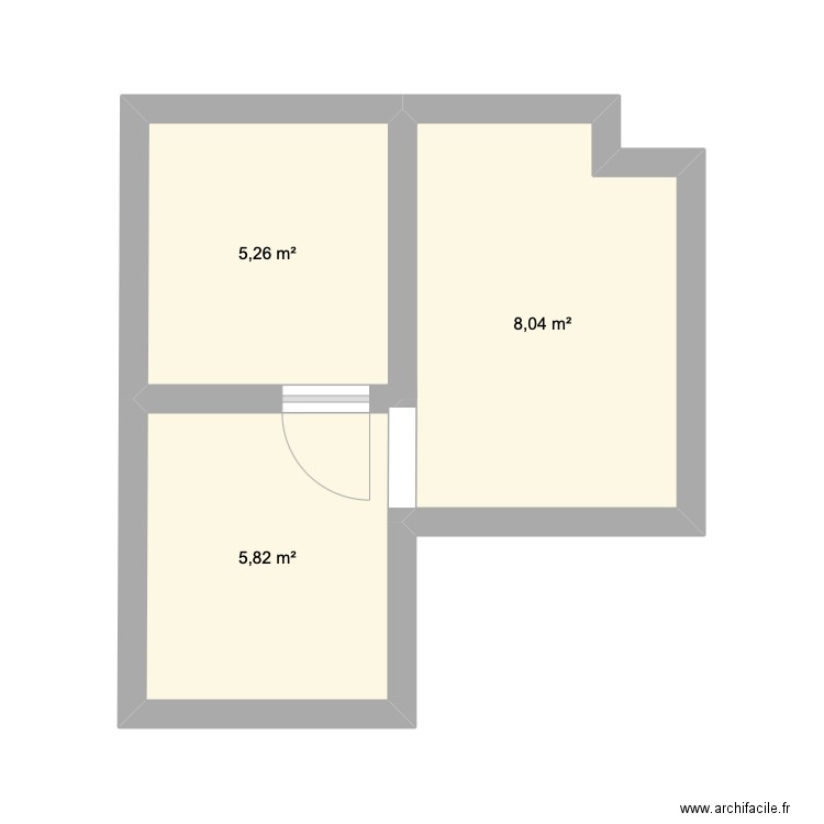 mapshaut. Plan de 3 pièces et 19 m2