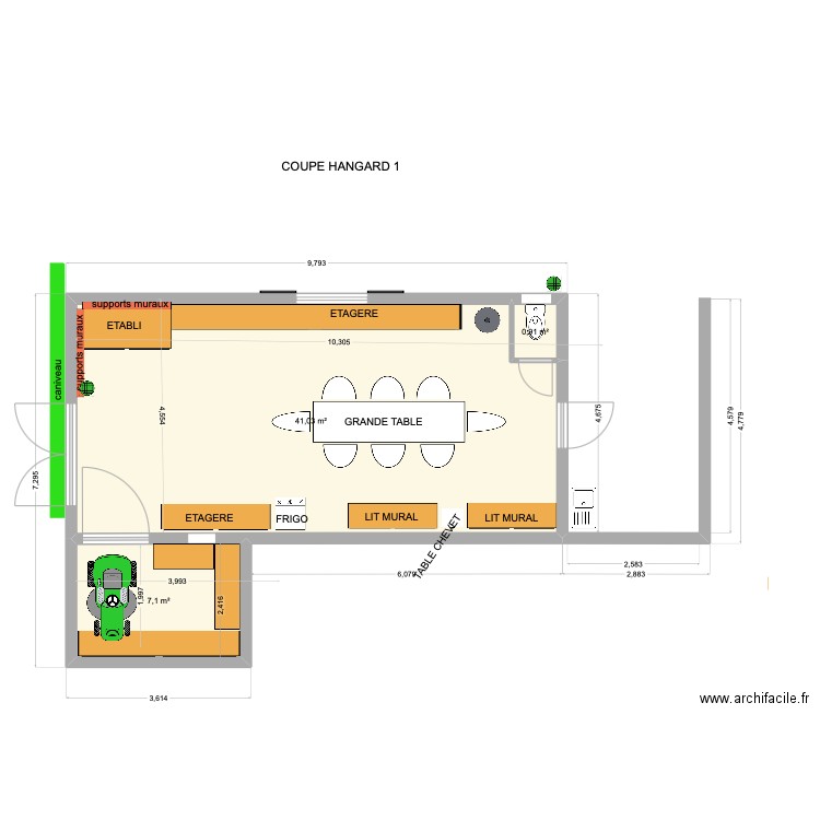  HANGARD 10. Plan de 3 pièces et 49 m2