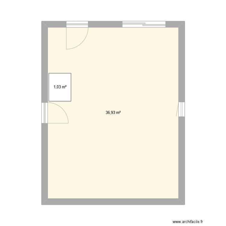 RICHET - po - Sisco. Plan de 2 pièces et 39 m2